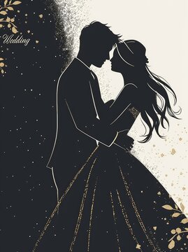 Romantic allure: captivating wedding invitation card adorned with text wedding, blending elegance and sentiment in beautiful design, perfect for announcing and inviting to joyous celebration of love.