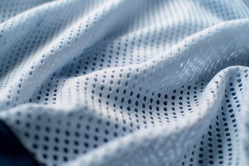 Poster - White perforated fabric with circular pattern, focusing on texture and detail