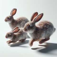 Wall Mural - rabbit on white background