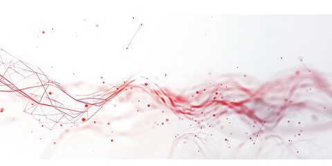 Wall Mural - banner with many red light connections on a white background