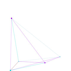 An abstract isolated futuristic node network connection design element.