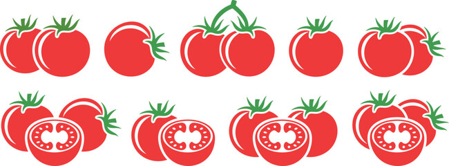 Sticker - Tomato logo. Isolated tomato on white background