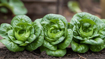 Poster - Fresh Green Lettuce Growing in the Garden