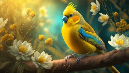 Canvas Print - blue and yellow parrot