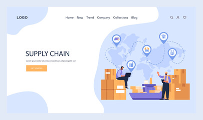 Poster - Supply Chain Dynamics concept. Flat vector illustration