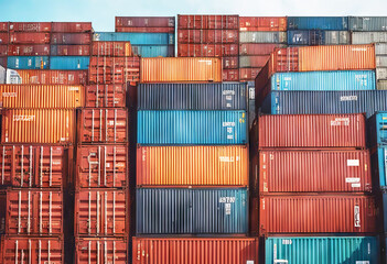 'Containers Freight container transportation cargo business background commercial crane custom delivery dock dockyard export good harbor import industrial industry logistic port shipping stack'