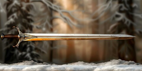 a portrait of an elegant elf sword. concept fantasy art, elven warrior, sword photography, magical p