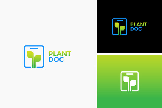 Business logo design, plant document vector logo template