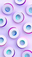 Poster - abstract vertical animation, geometric background with rotating colorful circles, 4k seamless looped