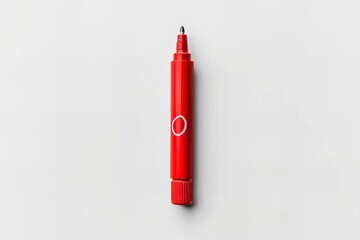 Wall Mural - A close up of a red pen on a white surface