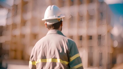 Poster - Construction Worker at Construction Site Generative AI
