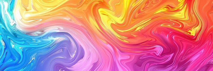 swirled marbling banner with vivid iridescent colors