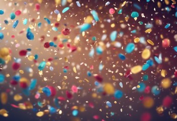 Wall Mural - 'elegant confetti abstract dust particle festive background. 3d colorful magical bokeh creative fall