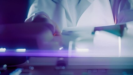 Poster - Doctors Hand Touching Virtual Reality Computer Screen Generative AI