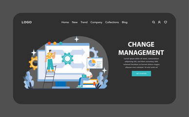 Poster - Management and support concept. Flat vector illustration.