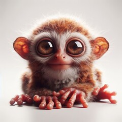 Wall Mural - Tarsier on white background