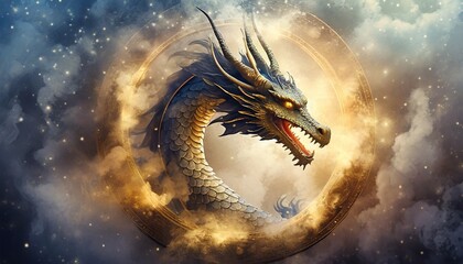 Wall Mural - golden dragon 