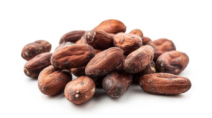 Wall Mural - realistic cocoa beans isolated on a white background