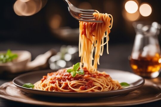 'spaghetti sauce parmesan cheese fork pasta food dinner basil leaf bolognese macaroni background closeup cooked cooking diet dining eat eating fresh herb hot ingredient isolated lunch macro noodle'