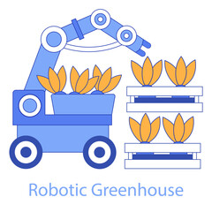 Poster - robotic greenhouse concept. vector illustration.