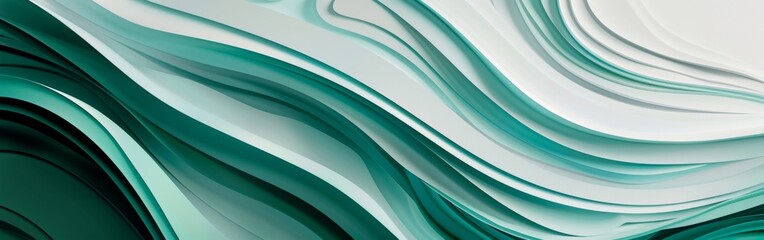 Wall Mural - A green and white wave pattern
