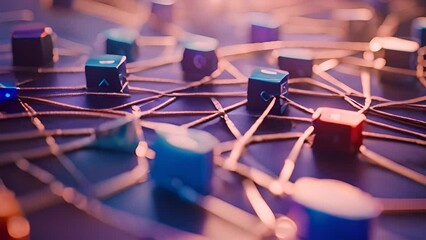 Poster - intricate network of wires and cubes generative ai