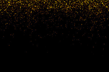 Wall Mural - golden yellow red glitter particles falling. night sky with stars. celebration background. beautiful