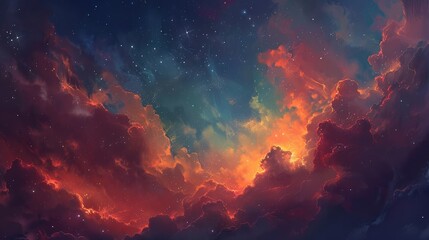 Wall Mural - Dramatic and illuminated cloud