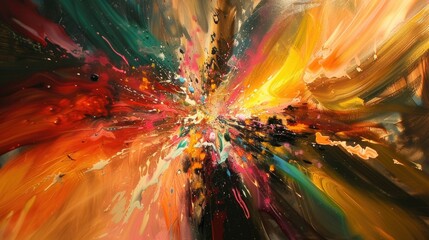 Poster - Abstract Painting With Colorful Splashes of Paint