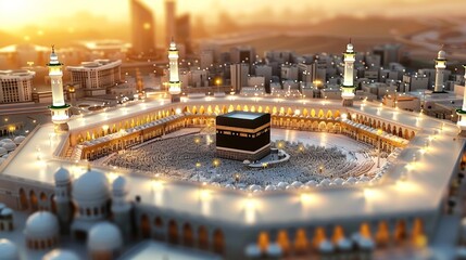 Holy Kaaba in Mecca, Saudi Arabia.