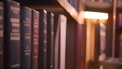 Poster - Row of Books on Library Shelf Generative AI