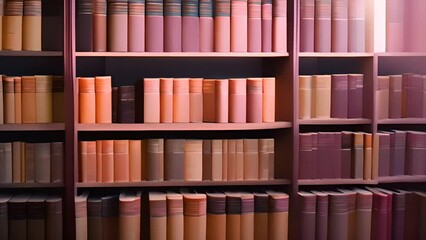 Poster - Row of Books on Library Shelf Generative AI