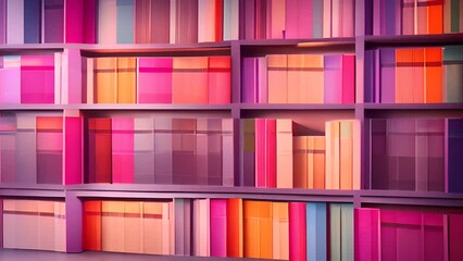 Poster - Vibrant Array of Colorful Books on a Shelf Generative AI