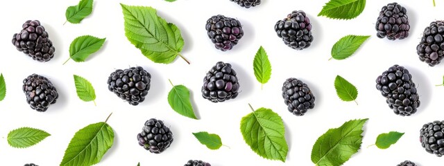 Wall Mural - blackberry isolated on white background berries