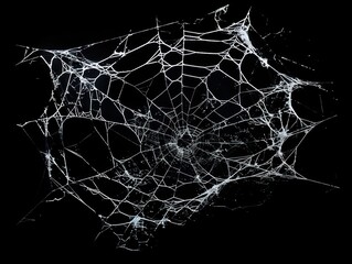 spider web on black background