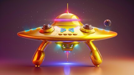 Poster - Futuristic yellow and blue gaming console with ergonomic controller - the embodiment of advanced entertainment technology