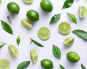 Wall Mural - lime isolated on white background