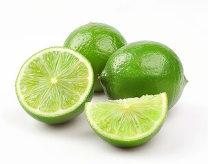 Wall Mural - lime isolated on white background
