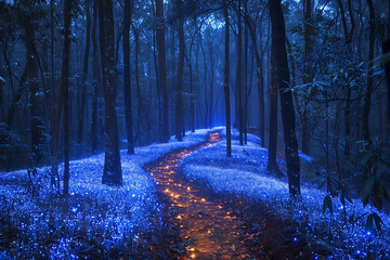 Canvas Print - footpath in the forest