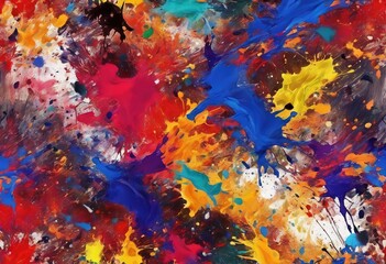 Wall Mural - 'color Bright texture painting 3d splashes artistic Abstract'