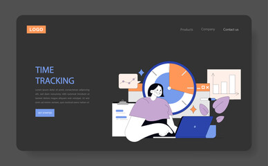 Poster - Time Tracking concept. Vector illustration.