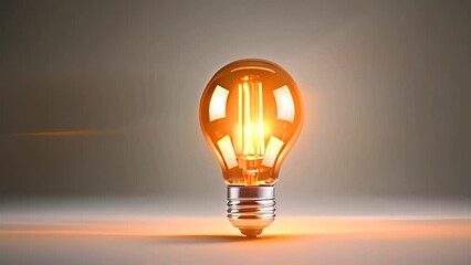 Poster - Light Bulb Illuminating Gray Background Generative AI