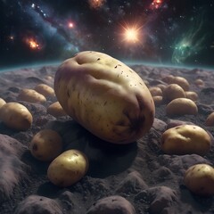 Wall Mural - potato in the space