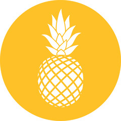 Sticker - Pineapple logo. Isolated pineapple on white background