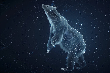 Poster - a bear is standing in the water with its arms raised