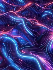 Poster - Big Neon Wave Background
