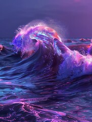 Wall Mural - Big Neon Wave Background