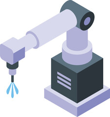 Poster - detailed isometric robotic arm illustration in white background with modern technology and precision