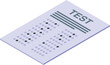 © ylivdesign - Isometric vector of a standardized test answer sheet with multiplechoice bubbles