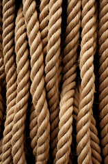 Close up of a rope. Ship equipment.